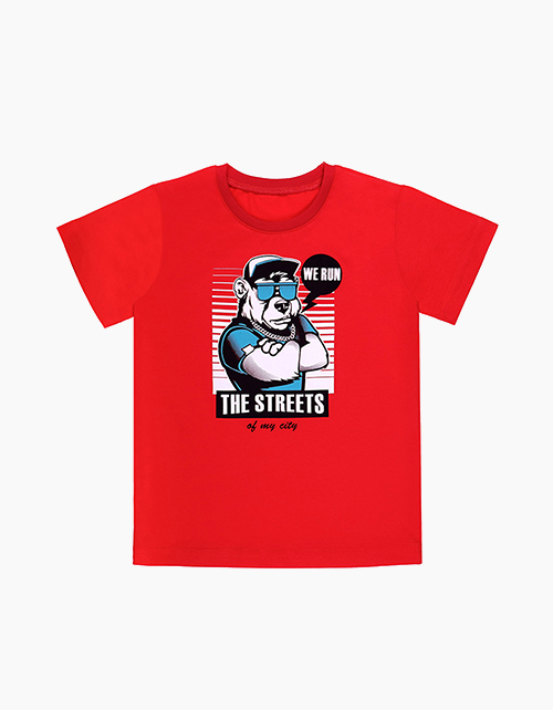 Красная футболка с принтом для мальчика