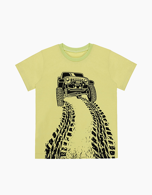 Лаймовая футболка с принтом для мальчика