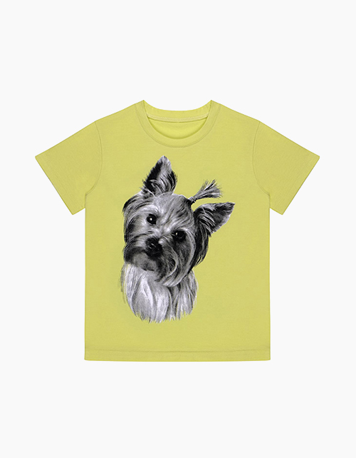 Лаймовая футболка с принтом для девочки