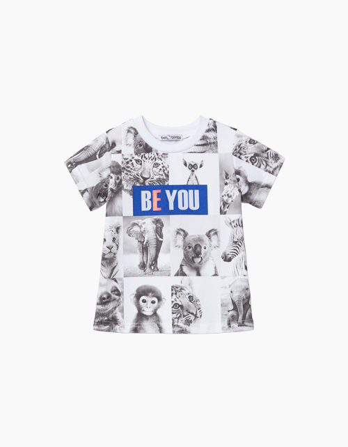 Купить белую футболка с Animal-принтом BellBimbo