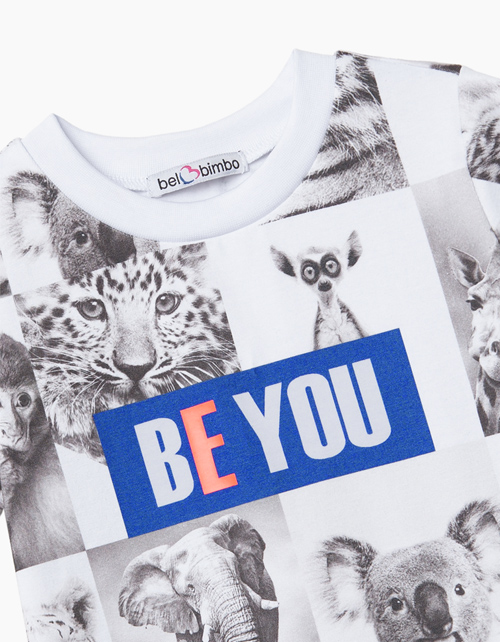 Купить белую футболка с Animal-принтом BellBimbo