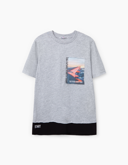 Купить футболку цвета серый меланж для мальчика bellbimbo