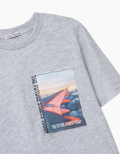 Купить футболку цвета серый меланж для мальчика bellbimbo