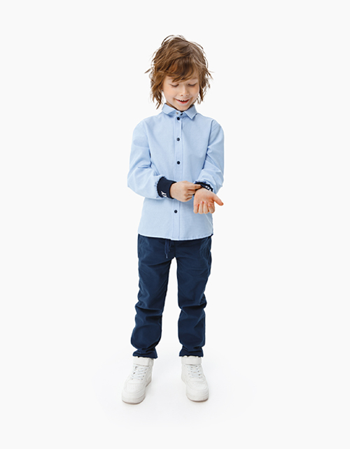 Купить светло-голубую сорочку для мальчика бренда Bell Bimbo