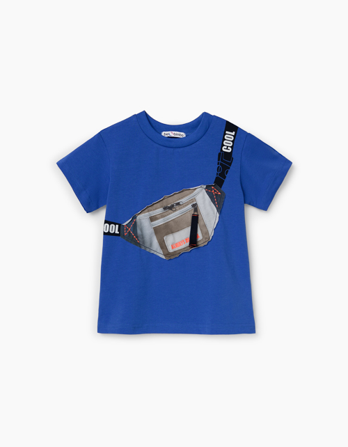 Купить синюю футболку с принтом для мальчика