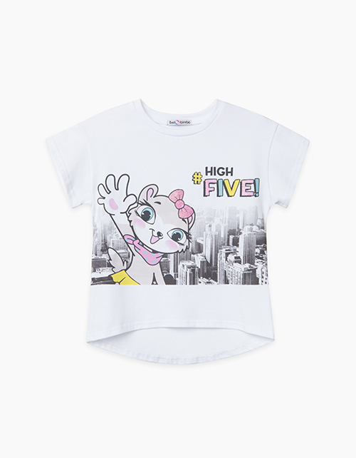 Купить белую футболку Bellbimbo для девочки