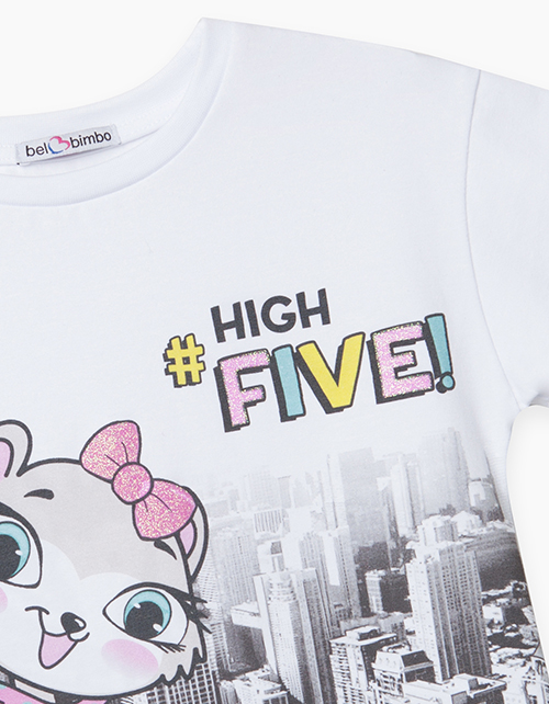 Купить белую футболку Bellbimbo для девочки