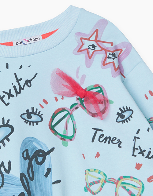 Купить светло-голубую толстовку Bell Bimbo для девочки