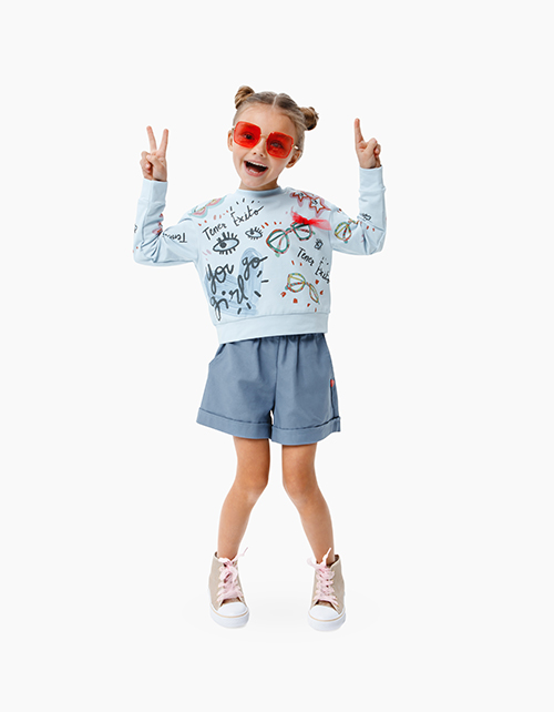 Купить светло-голубую толстовку Bell Bimbo для девочки