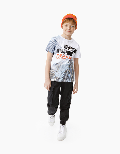 Белая футболка с принтом для мальчика-подростка Купить белую футболку Bellbimbo с принтом для мальчика-подростка