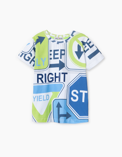 Яркая футболка с принтами для мальчика Купить яркую футболку с принтами для мальчика