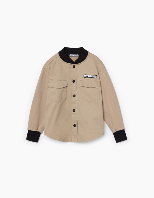 Купить светло-бежевый жакет-рубашка для мальчика