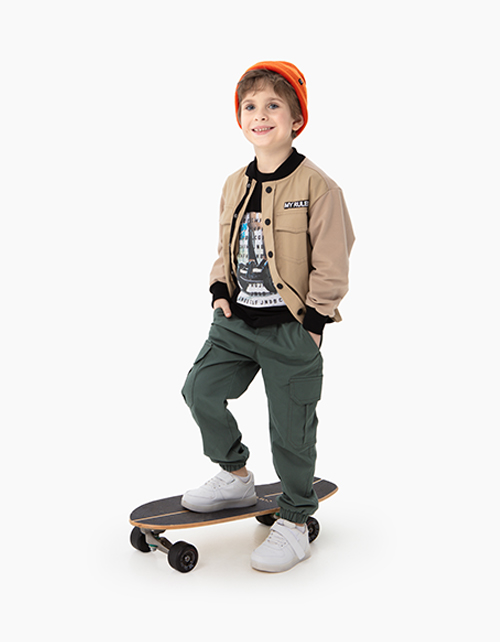 Купить светло-бежевый жакет-рубашка для мальчика