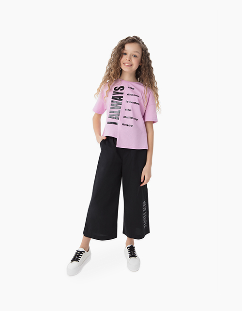 Купить светло-сиреневую футболку с ассиметричным низом