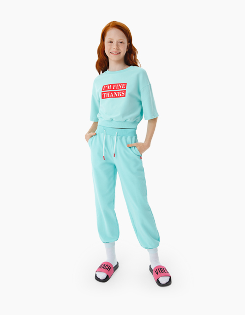 Объемный светло-бирюзовый свитшот-трансформер Купить объемный светло-бирюзовый свитшот-трансформер