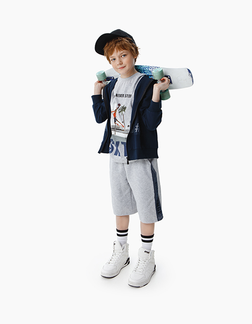 Купить шорты цвета серый меланж для мальчика