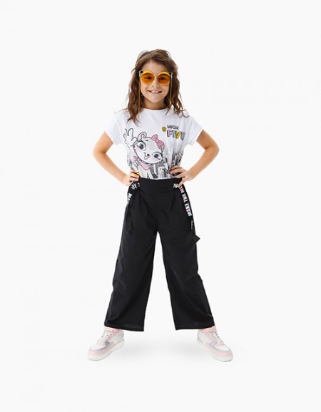 Купить черные брюки-кюлоты