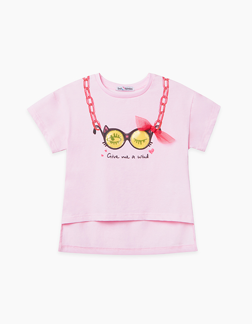 Купить светло-розовую футболку для девочки