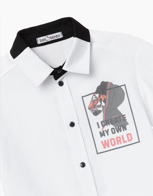 Белая рубашка с коротким рукавом для мальчика Купить белую рубашку с коротким рукавом для мальчика