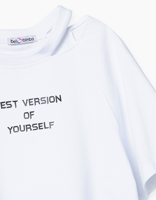 Белый топ объемного силуэта Купить белый топ объемного силуэта