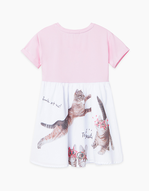 Светло-розовое комбинированное летнее платье Купить светло-розовое комбинированное летнее платье