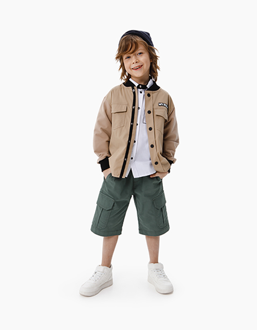 Купить шорты-карго цвета хаки для мальчика