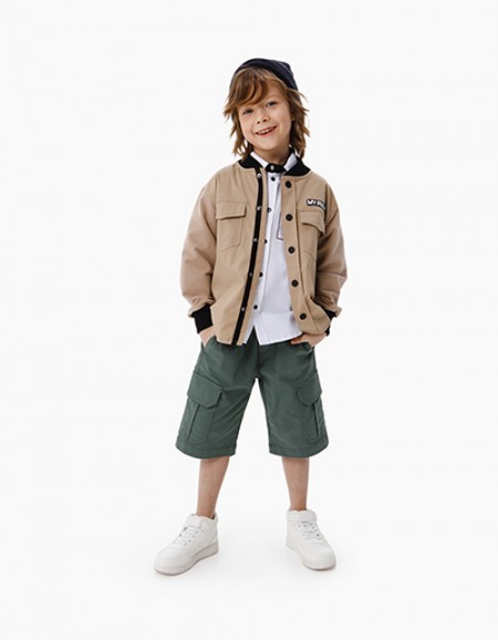Купить шорты-карго цвета хаки для мальчика