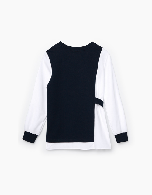 Темно-синий джемпер-обманка для девочки Купить темно-синий джемпер-обманка для девочки