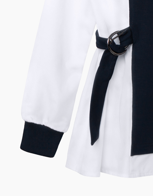 Темно-синий джемпер-обманка для девочки Купить темно-синий джемпер-обманка для девочки