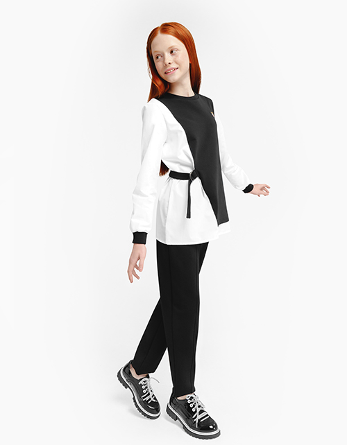 Черный джемпер-обманка для девочки Купить черный джемпер-обманка для девочки