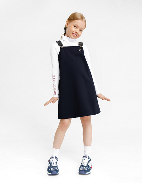 Купить темно-синий школьный сарафан