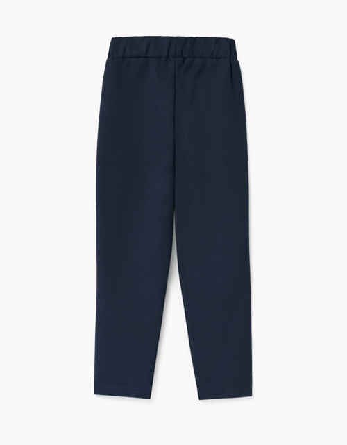 Купить темно-синие брюки в клетку для девочки