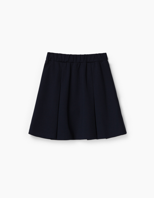 Купить темно-синюю юбку трапециевидного силуэта