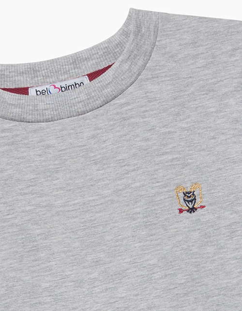 Лонгслив цвета серый меланж для мальчика