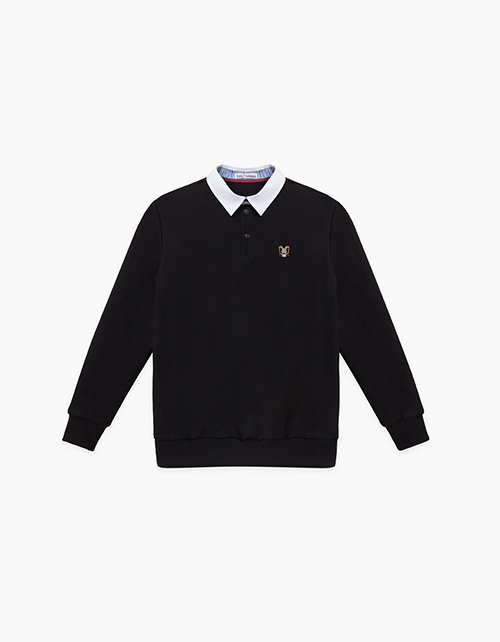 Черный джемпер-поло для мальчика