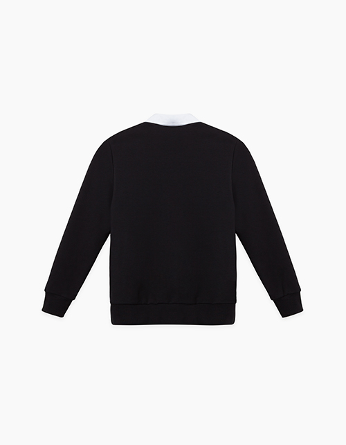 Черный джемпер-поло для мальчика