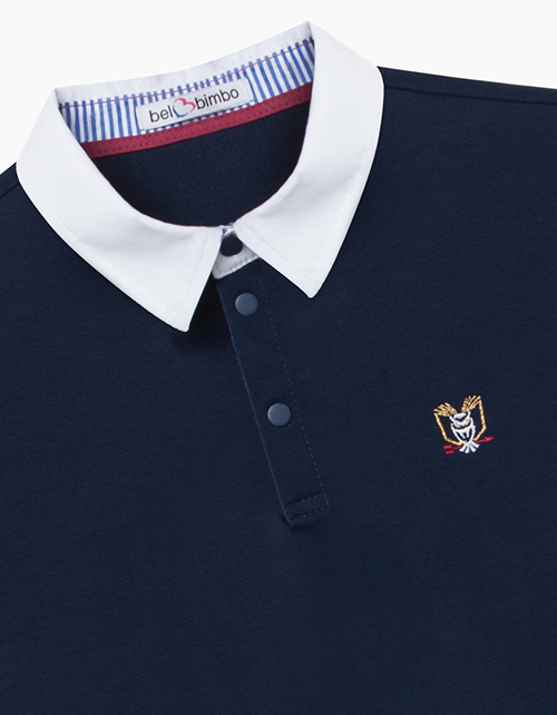 Темно-синий джемпер-поло для мальчика