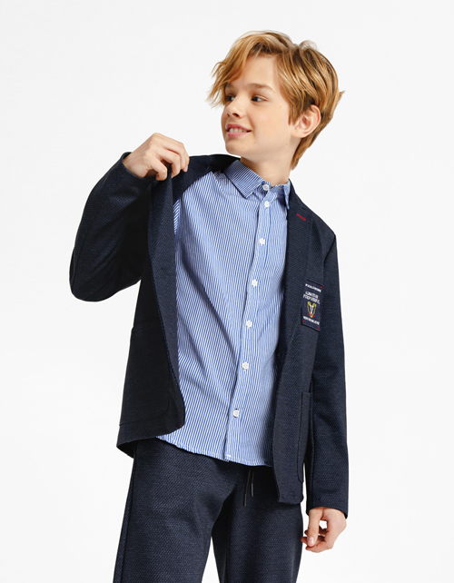 Темно-синий пиджак для мальчика Темно-синий пиджак для мальчика