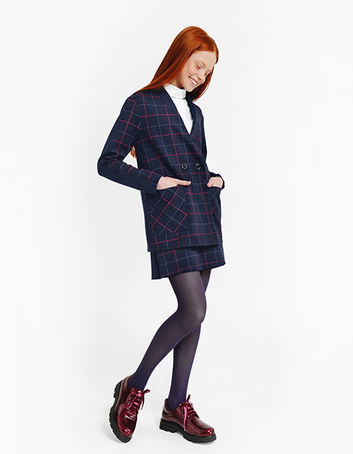 Темно-синий школьный жакет для девочки Темно-синий школьный жакет для девочки