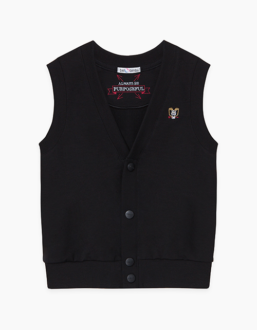 Купить черный жилет с застежкой на книпперы для мальчика