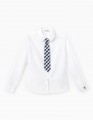 Купить белую блузку с декоративным галстуком