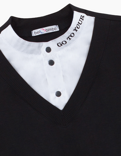 Черный джемпер-обманка для мальчика