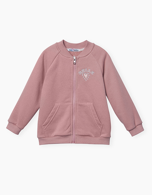 Розово-коричневый бомбер для девочки