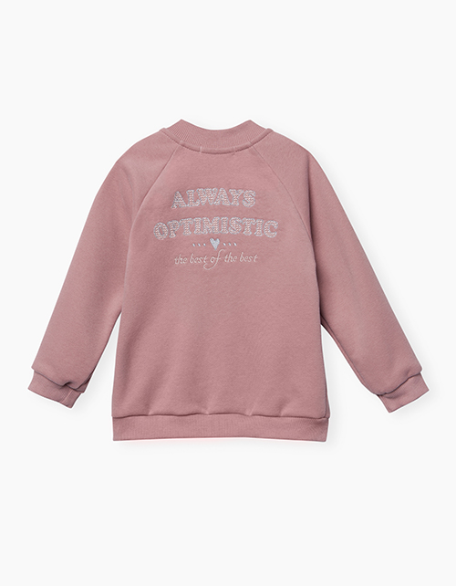 Розово-коричневый бомбер для девочки