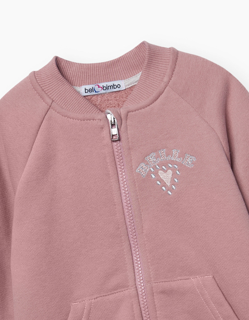 Розово-коричневый бомбер для девочки