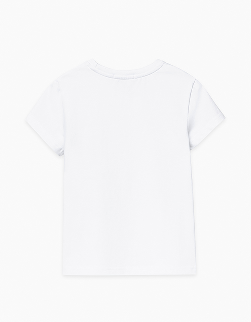 Белая футболка c принтом для девочки