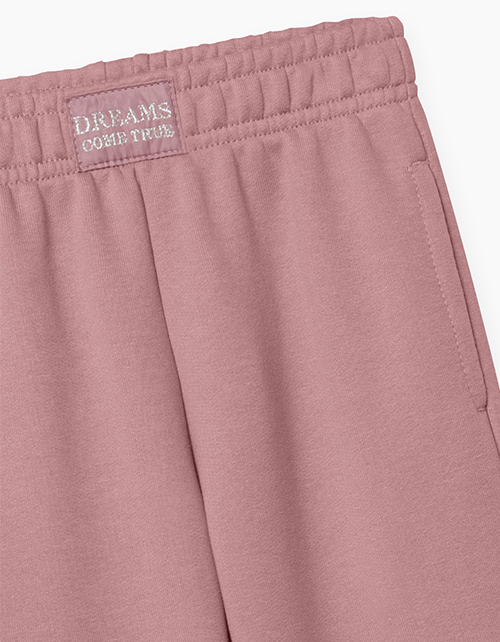 Розово-коричневые брюки-джоггеры для девочки