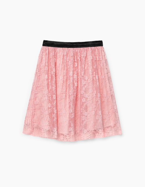 Коралловая юбка А-силуэта