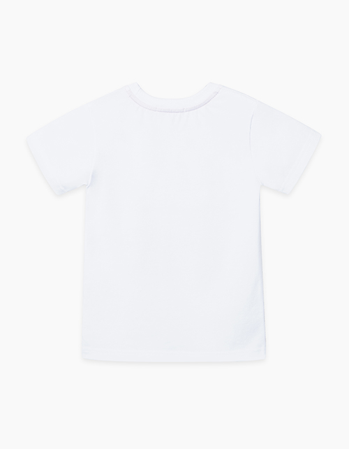 Белая футболка с принтом для мальчика