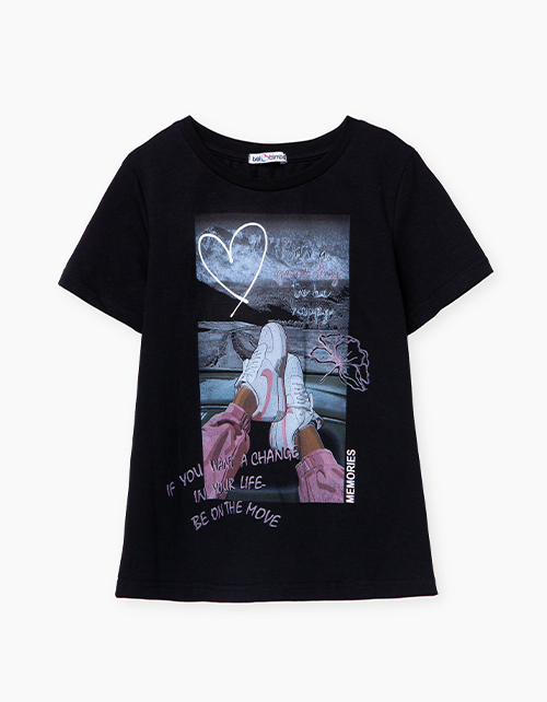 Черная футболка для девочки